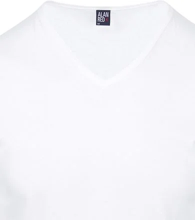 Alan Red Vermont T-Shirt V-Hals Wit (2Pack) Herenmode 6671/2P/01 Vermont T-shirt White