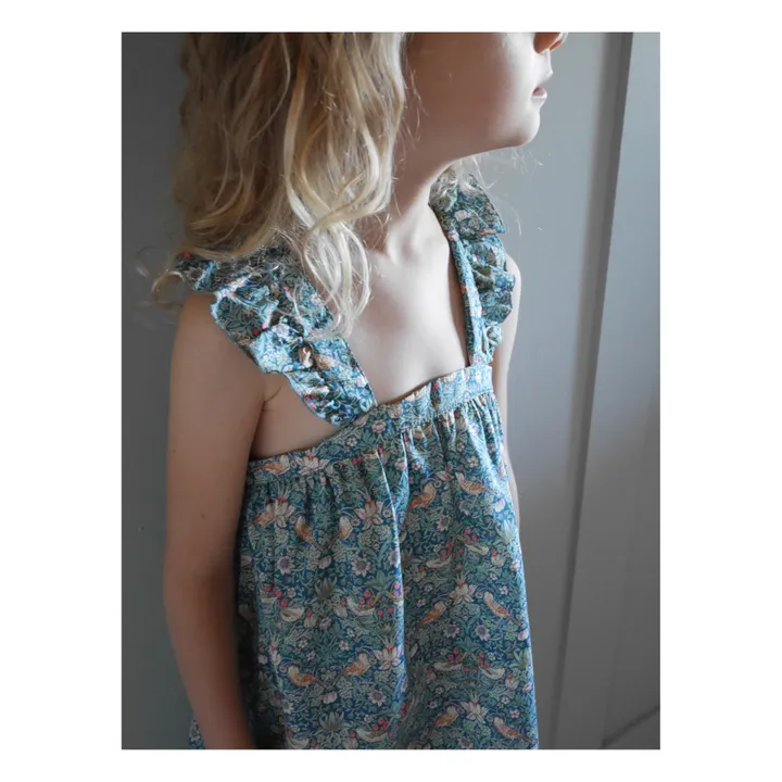 La Petite Collection Robe à Bretelles Liberty Flounce | Bleu canard