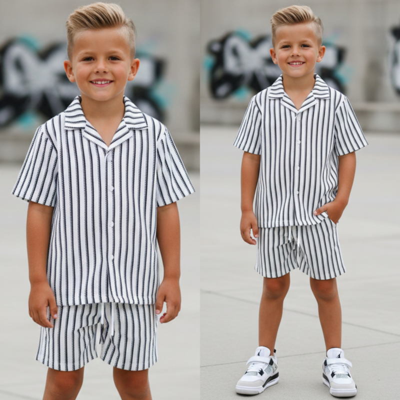 Coolest stripes boys set - wit