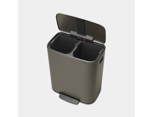 BRABANTIA - Poubelle à pédale Bo Pedal Bin 2 x 30L - Platinium