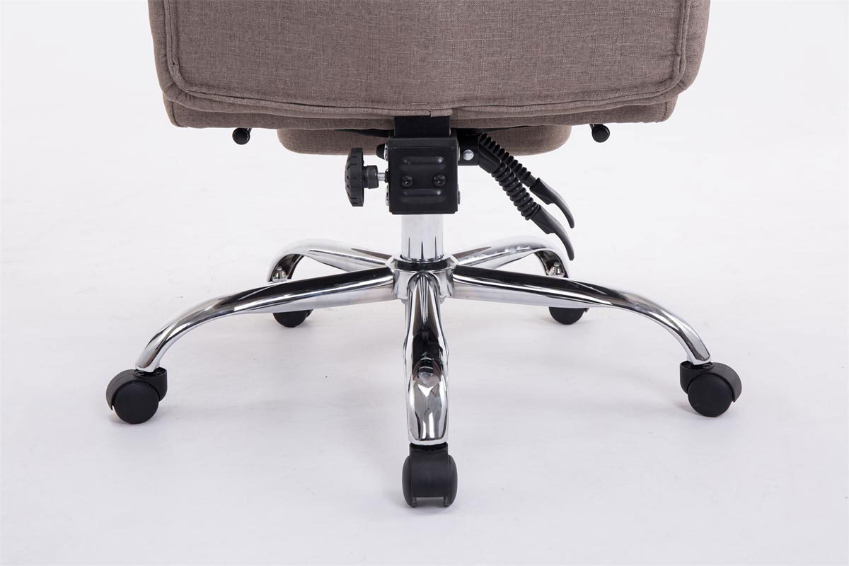 CLP XL Bürostuhl TROY mit Armlehne, Stoff-Bezug, Relaxsessel mit Fußstütze ausziehbar, Chefsessel, Belastbarkeit bis 160 kg,