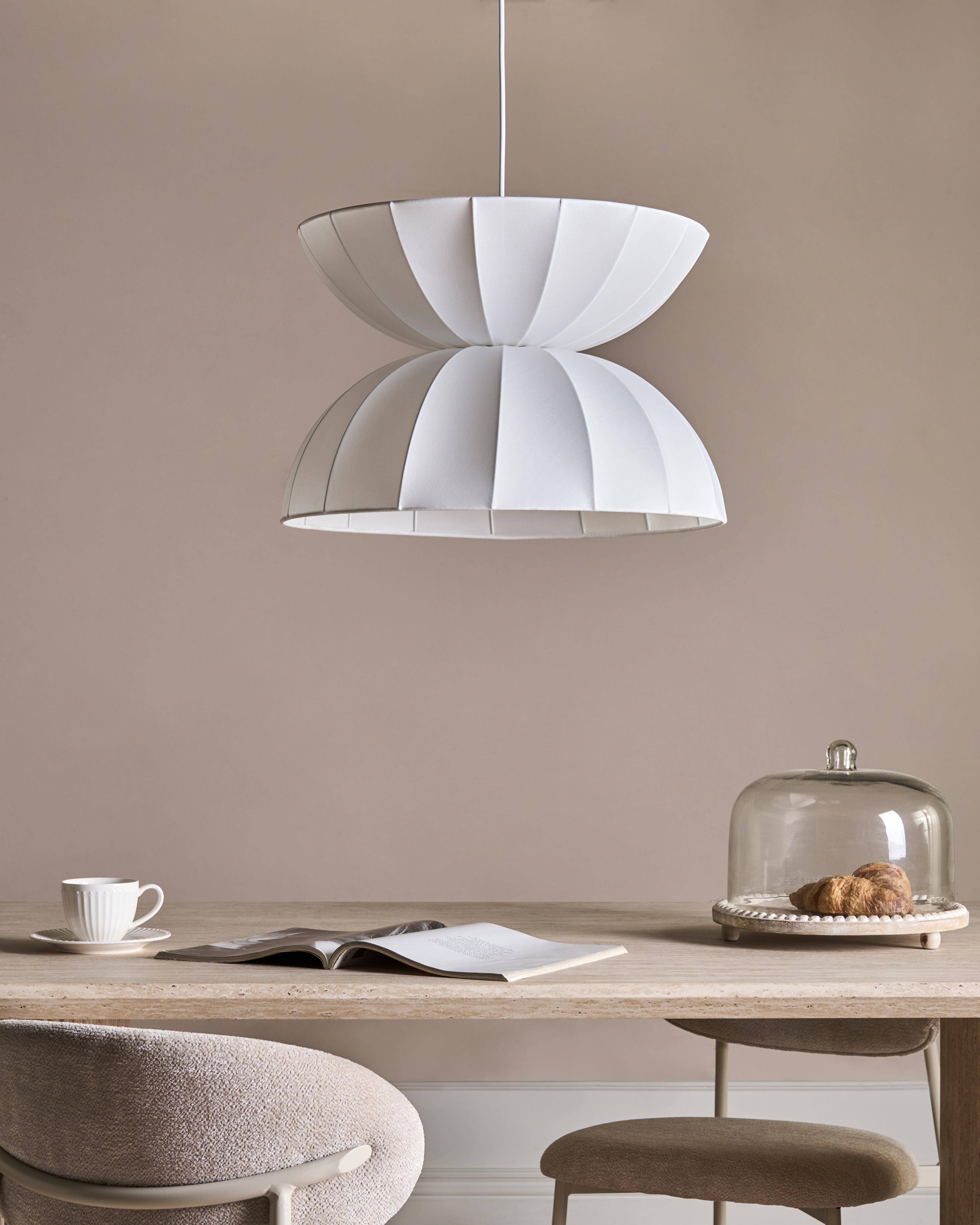 Hanglamp DEBONS Kunstzijde Wit