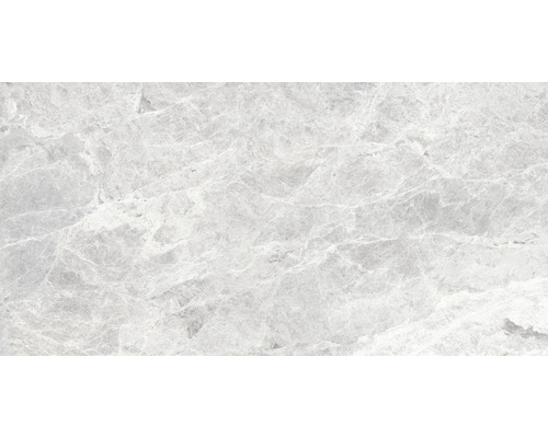 Porseleinen wand- en vloertegel Pietra Marmo lichtgrijs 60 x 120 x 0,9 cm geaderd gerectificeerd