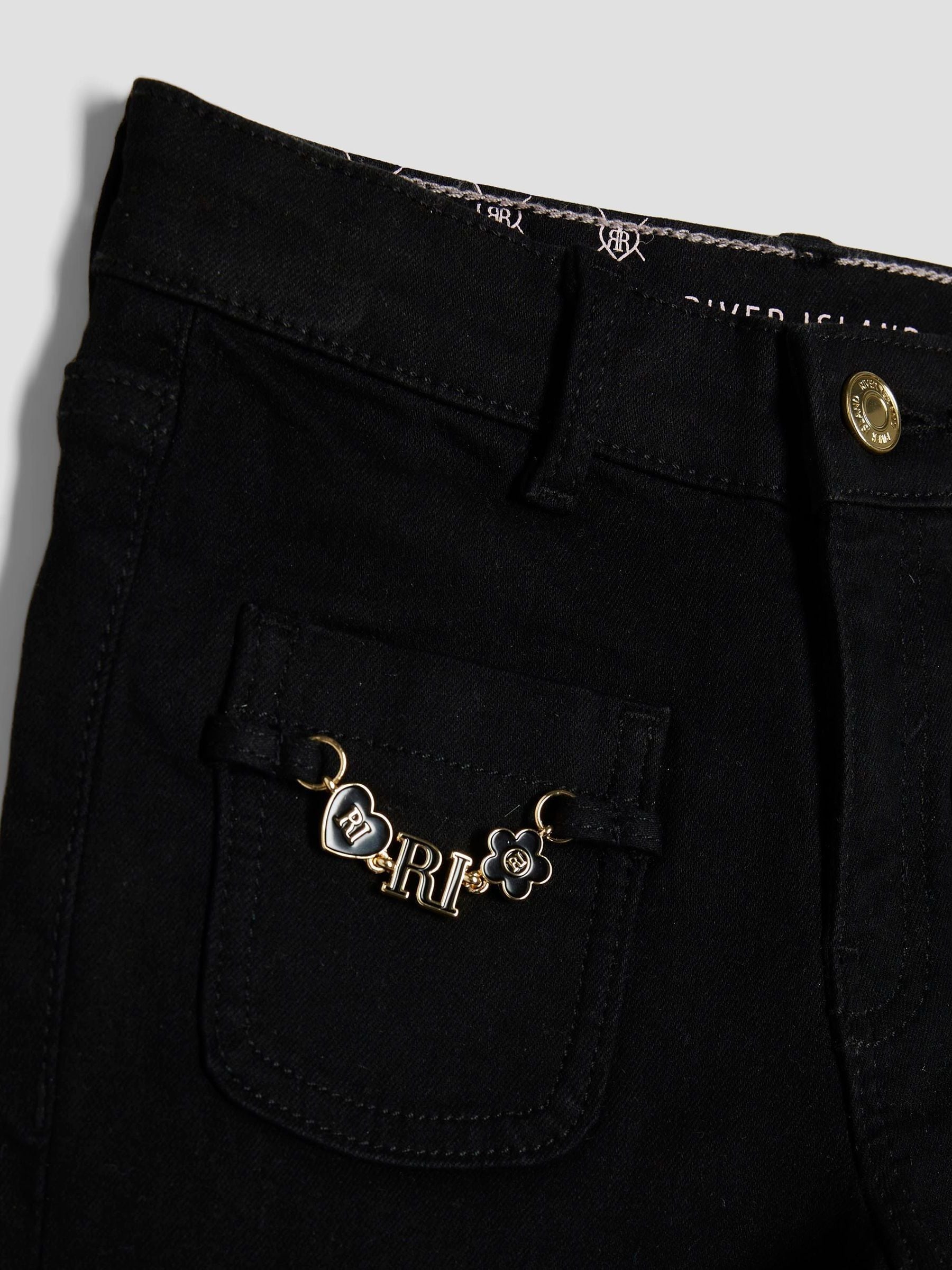 River Island Key Chain Pocket Flare Jeans