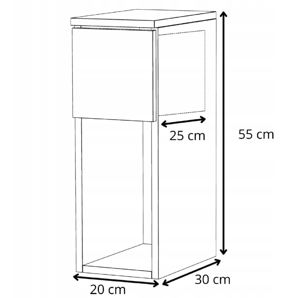 Table de chevet - Blanc - 1 tiroir - Design moderne
