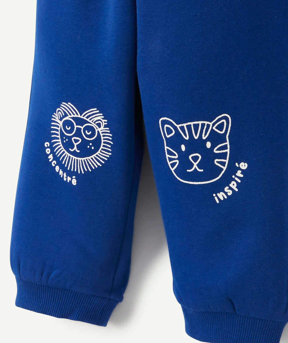 JOGGING BÉBÉ GARÇON EN FIBRES RECYCLÉES BLEU AVEC ANIMAUX