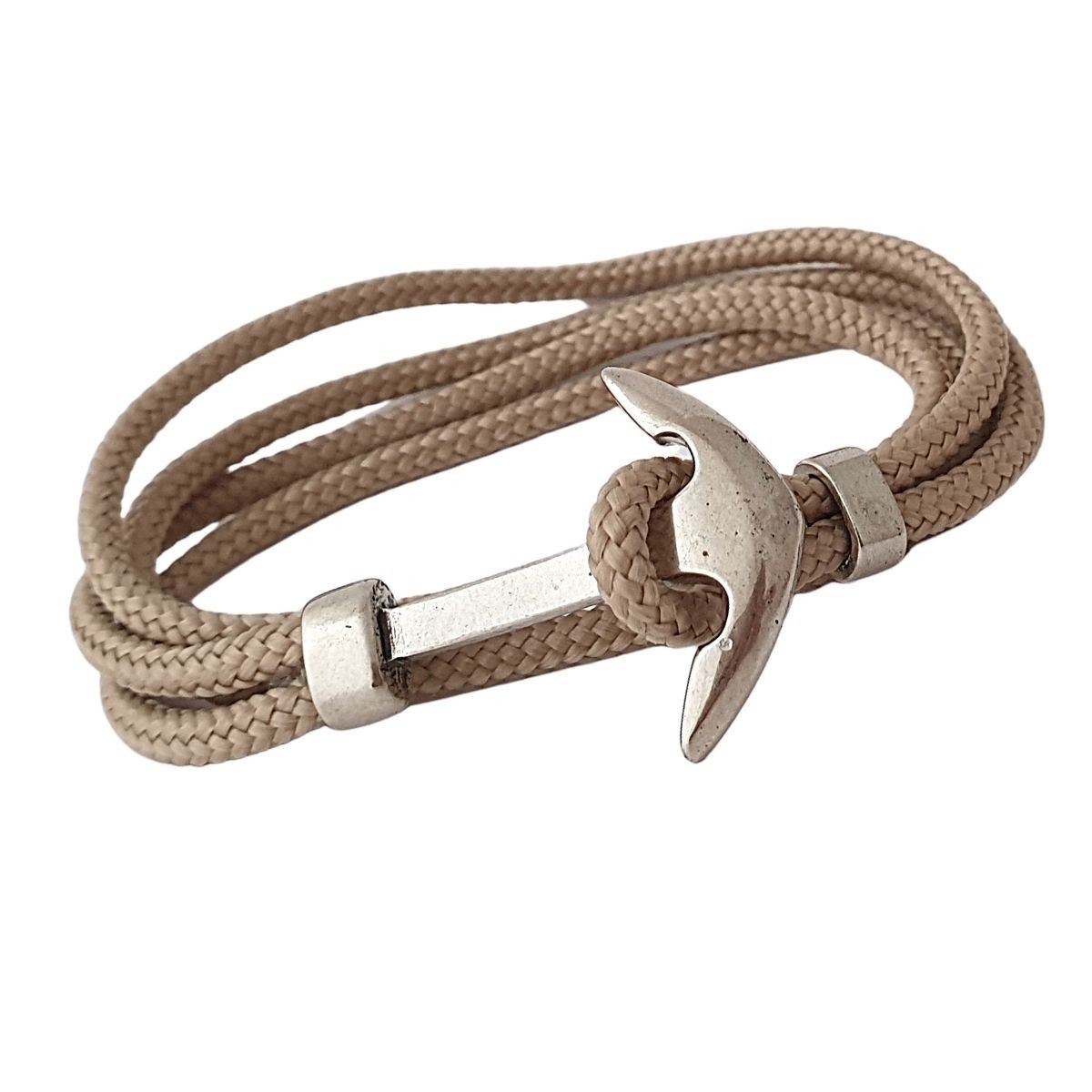 Bracelet ancre beige homme fait main
