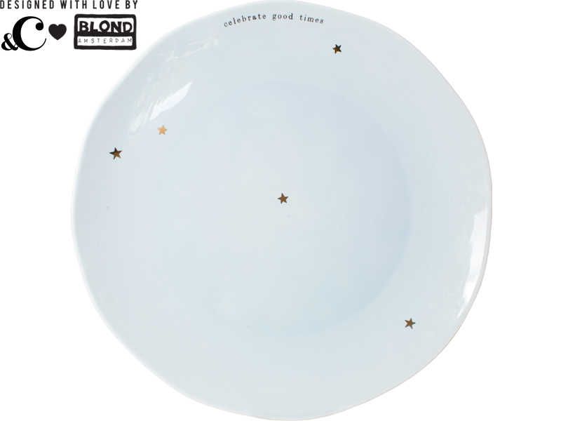 Blauw dinerbord - celebrate good times