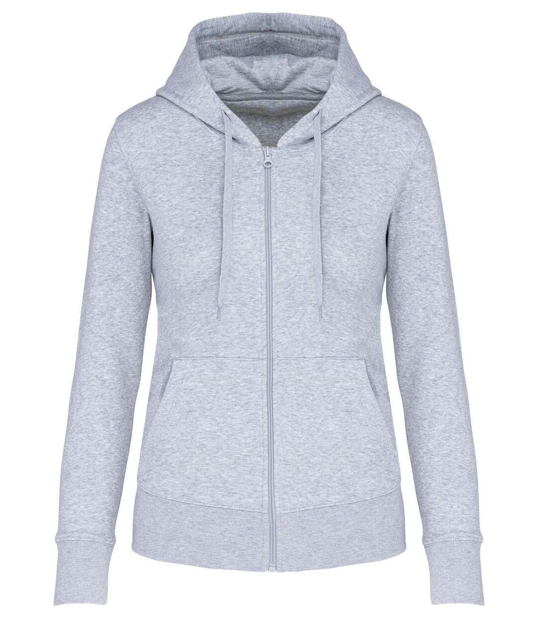 Sweat à capuche zippé écoresponsable - femme - K4031 - gris chiné