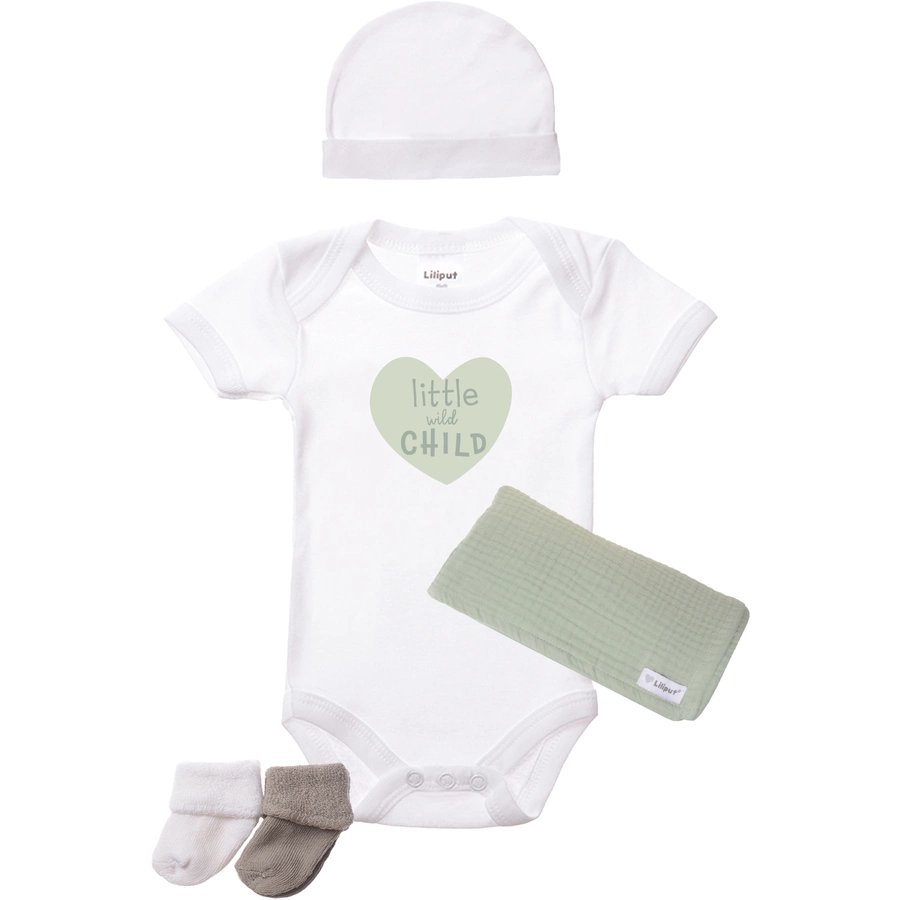 Liliput Baby-Geschenkset little wild child weiss-grün