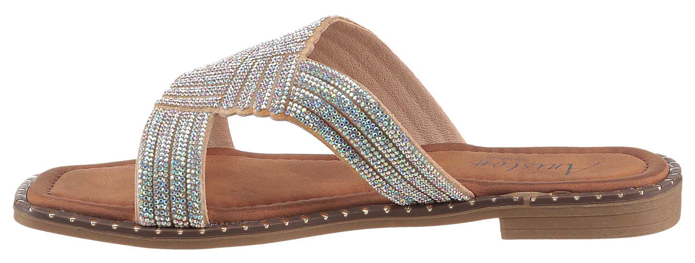 Aniston SHOES Pantolette  , Flat, Sommerschuh, Strandschuh, Glitzersteine - NEUE KOLLEKTION