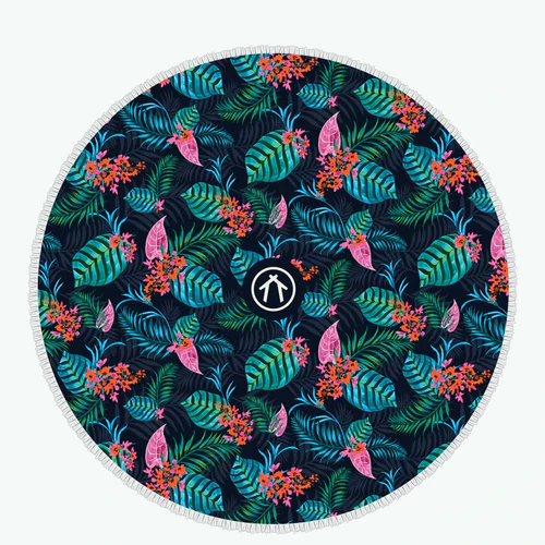 Serviette ronde Boracay bleu marine
