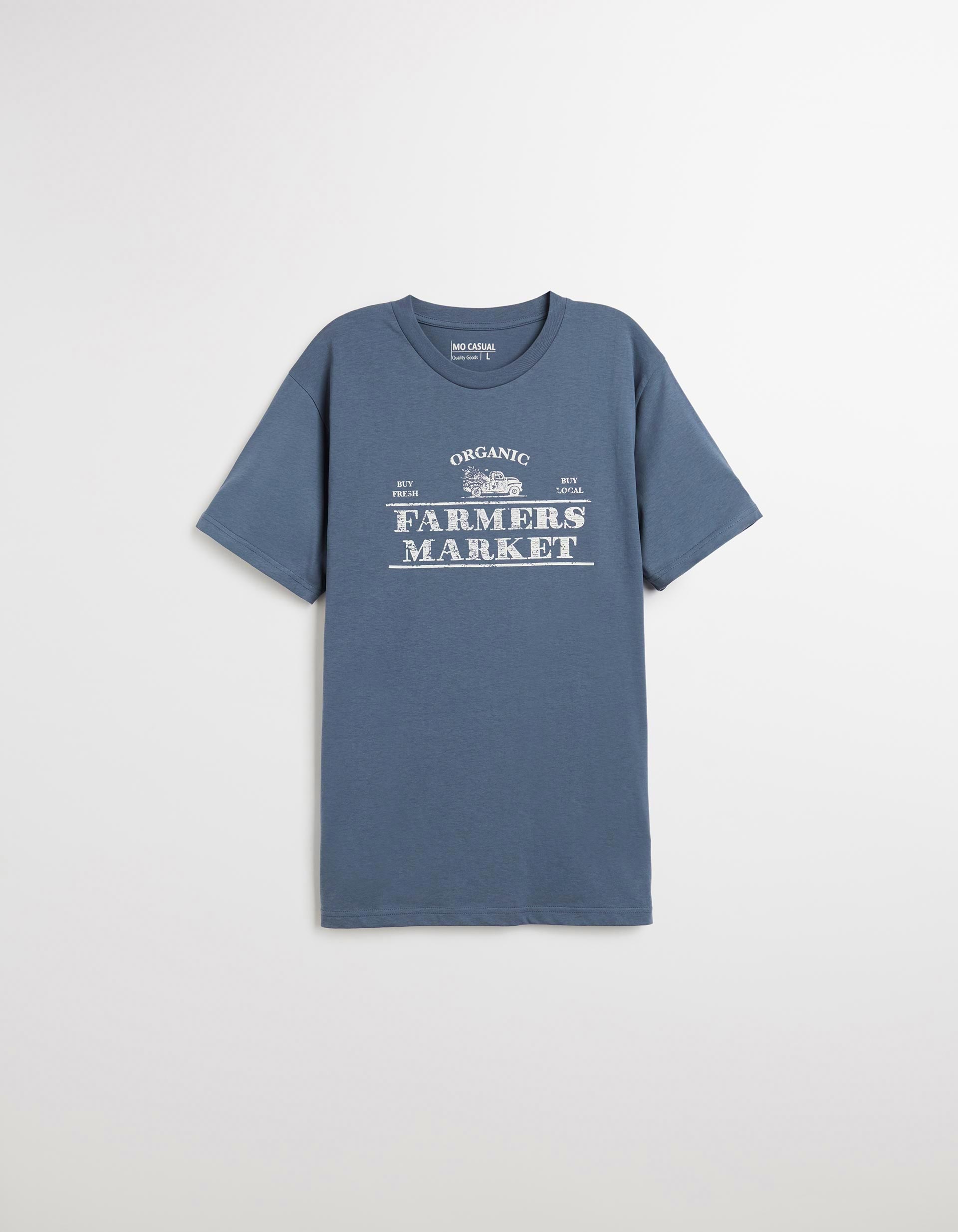 T-shirt Print, Homem, Azul