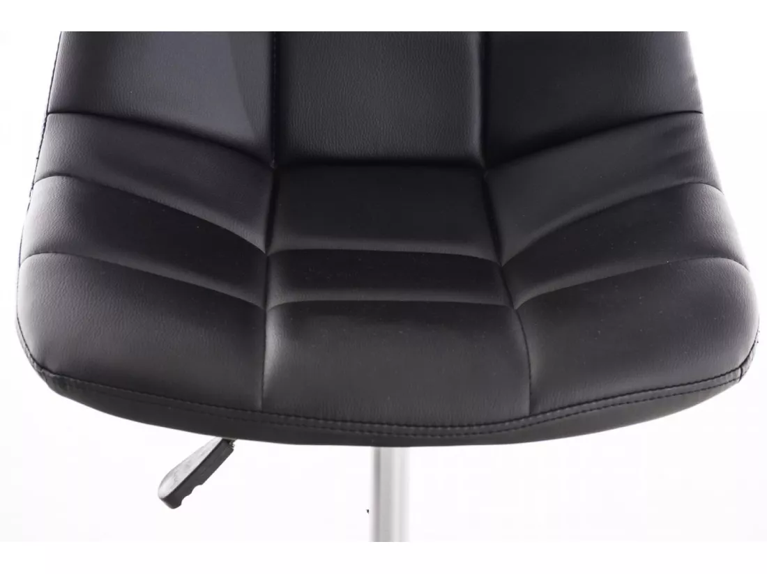 Chaise de bureau - Similicuir & Métal chromé - Noir - Emil