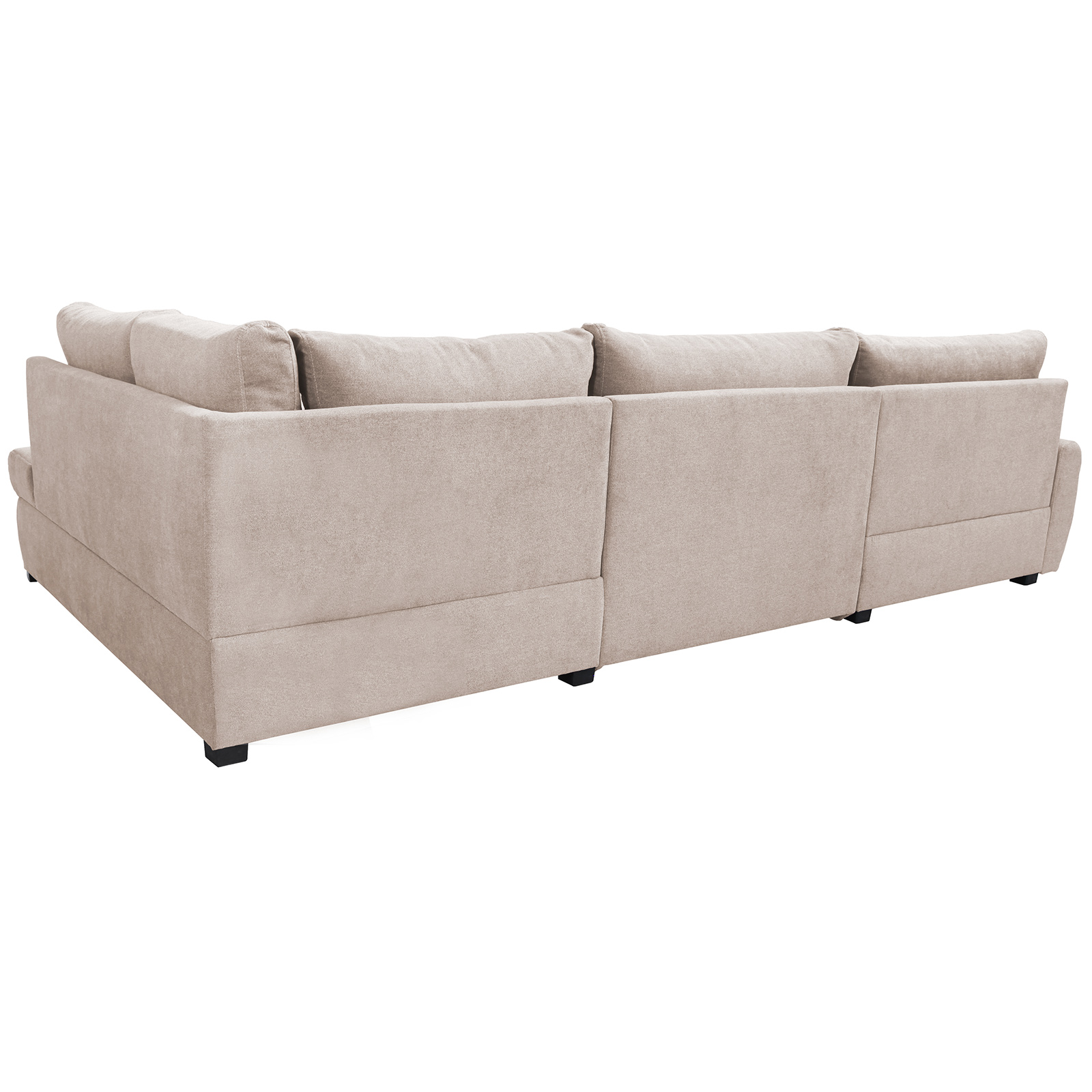 Wohnlandschaft - beige - mit Liegefunktion und Staukasten - Ottomane links