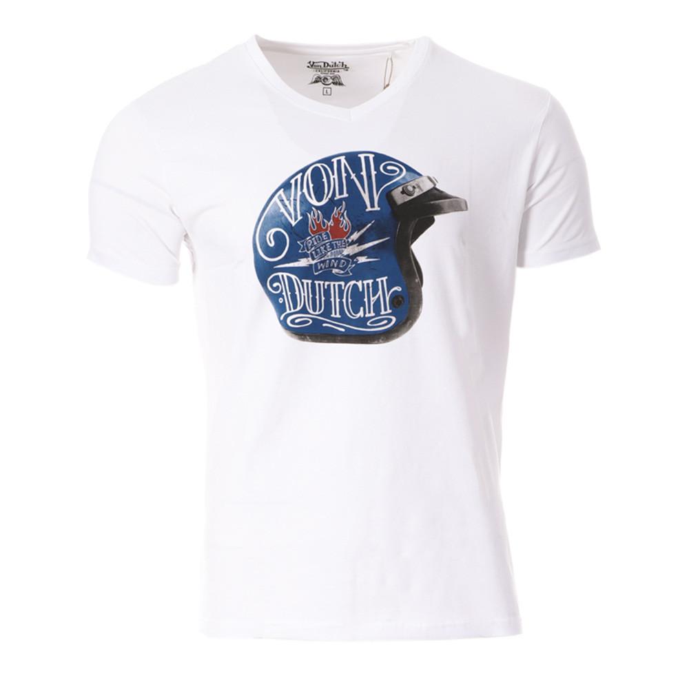 Von Dutch T-shirt Blanc Homme Von Dutch WIND