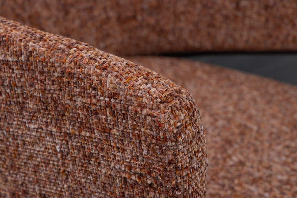 Design Stuhl NOBLESSE braun Chenille schwarzes Metallgestell
