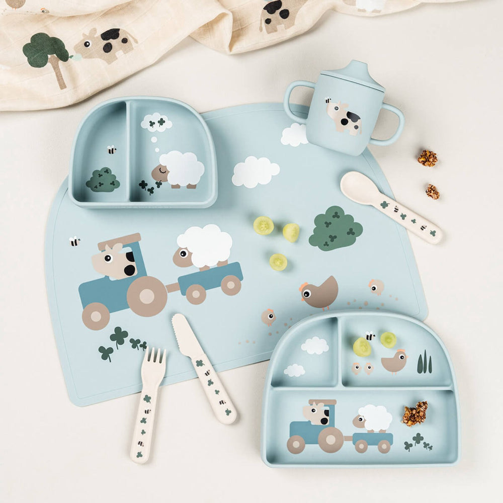 Køb DonebyDeer Tiny Farm Blue Stick&Stay Inddelt Skål