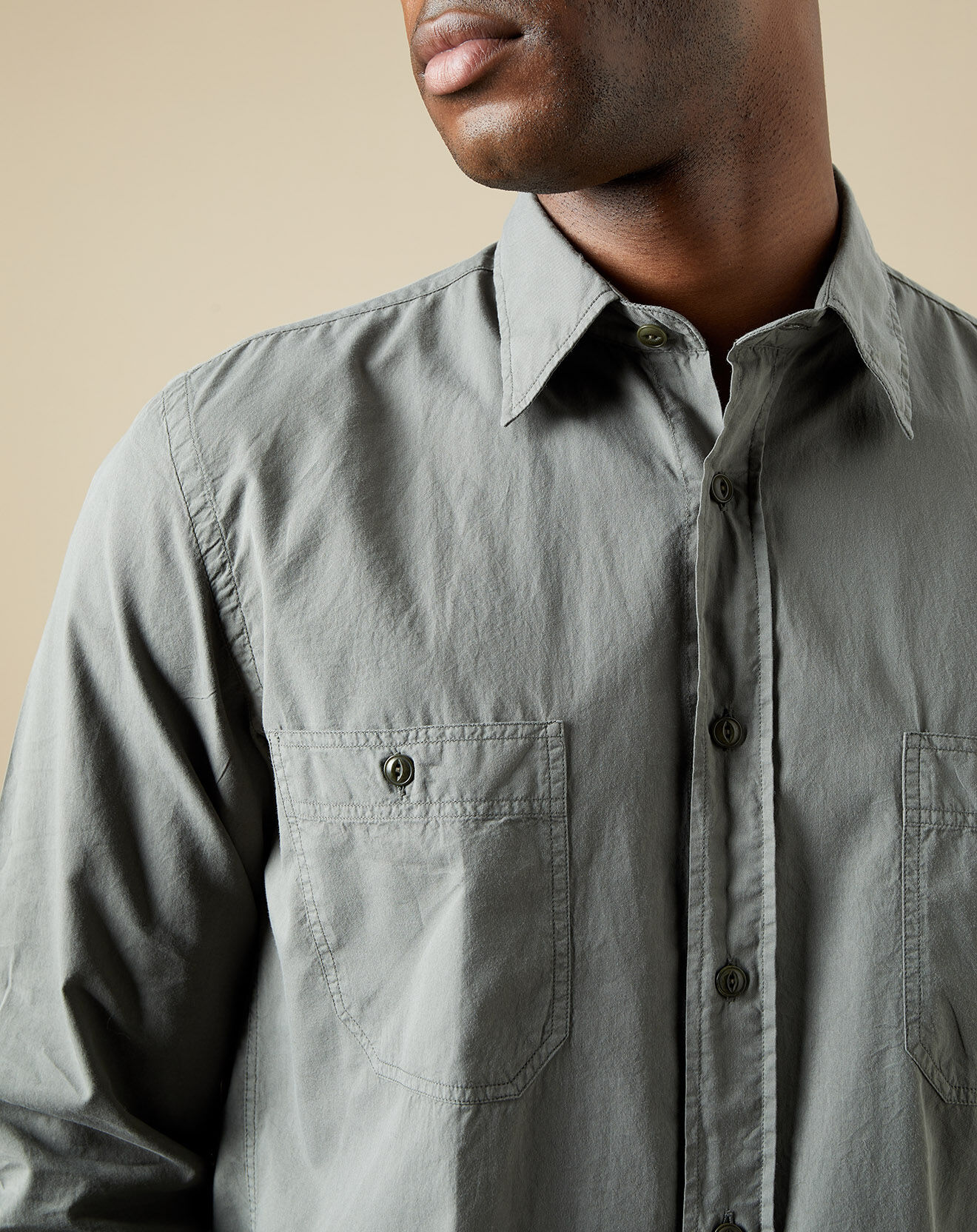 Hartford Chemise regular Pocket Pat military