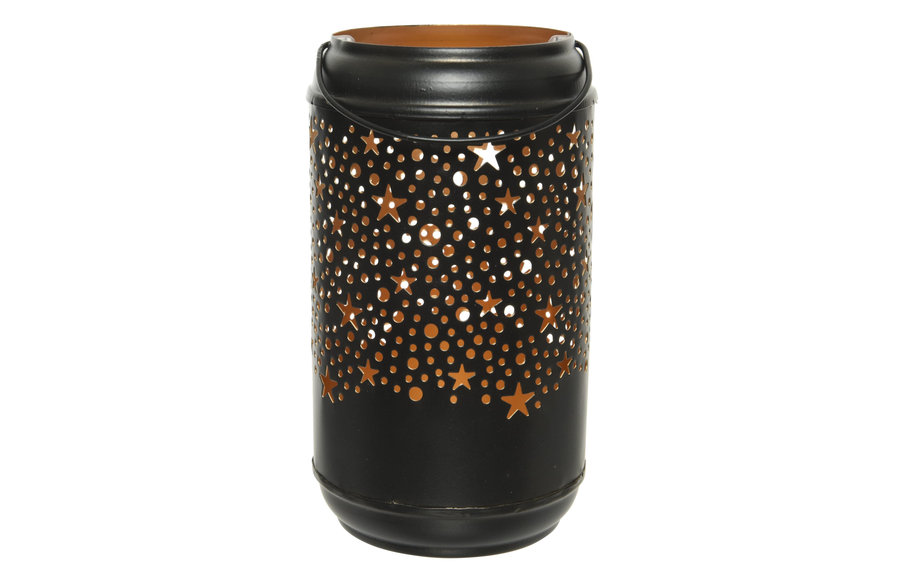 Teelichthalter, schwarz/gold, 18,5 cm