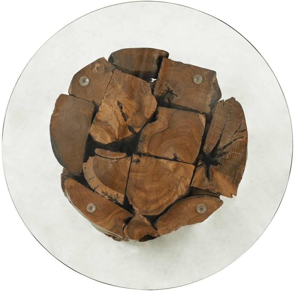 vidaXL Massivholz Couchtisch 60 cm Beistelltisch Kaffeetisch Teak Treibholz