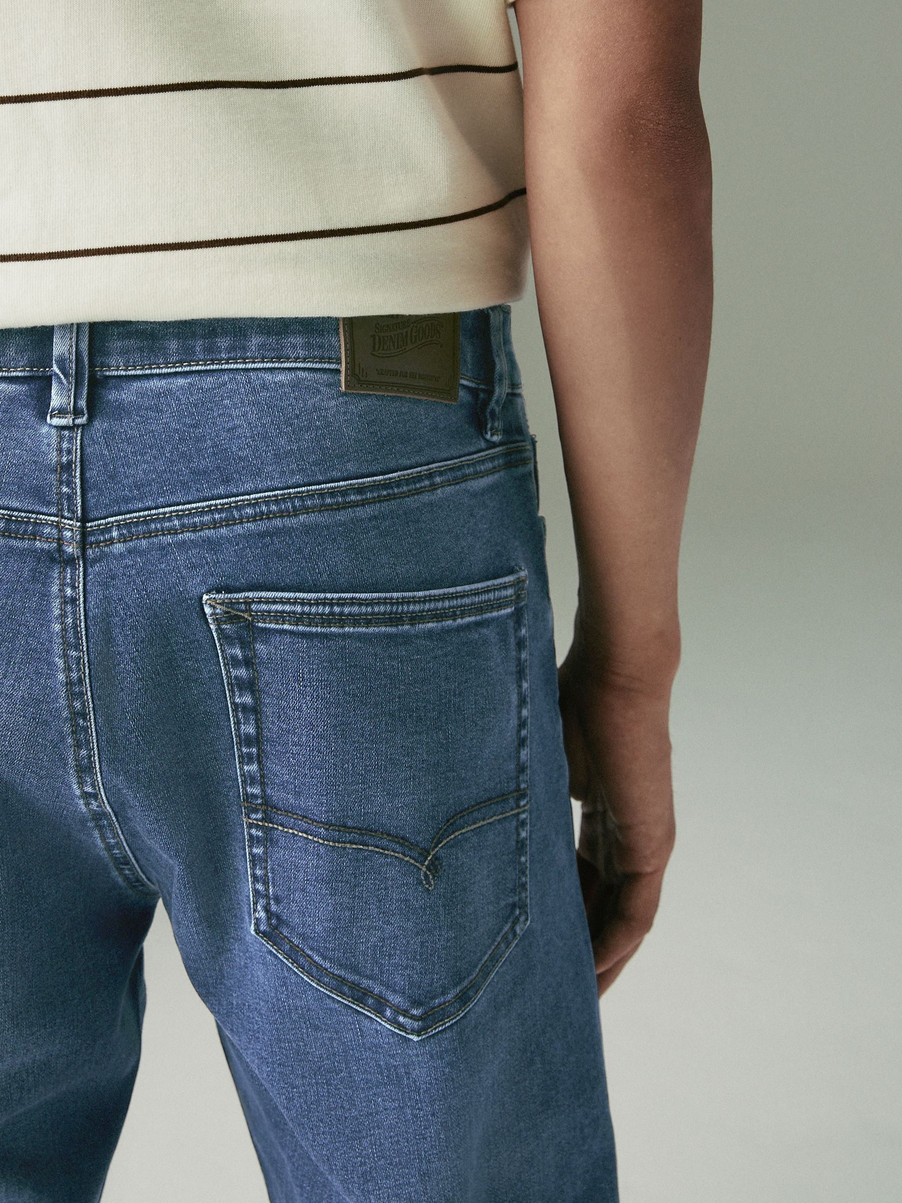 Mediumblauw - Slim Fit - Motionflex jeans