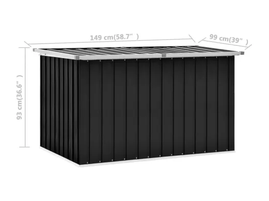 Boîte de rangement de jardin Anthracite 149x99x93 cm