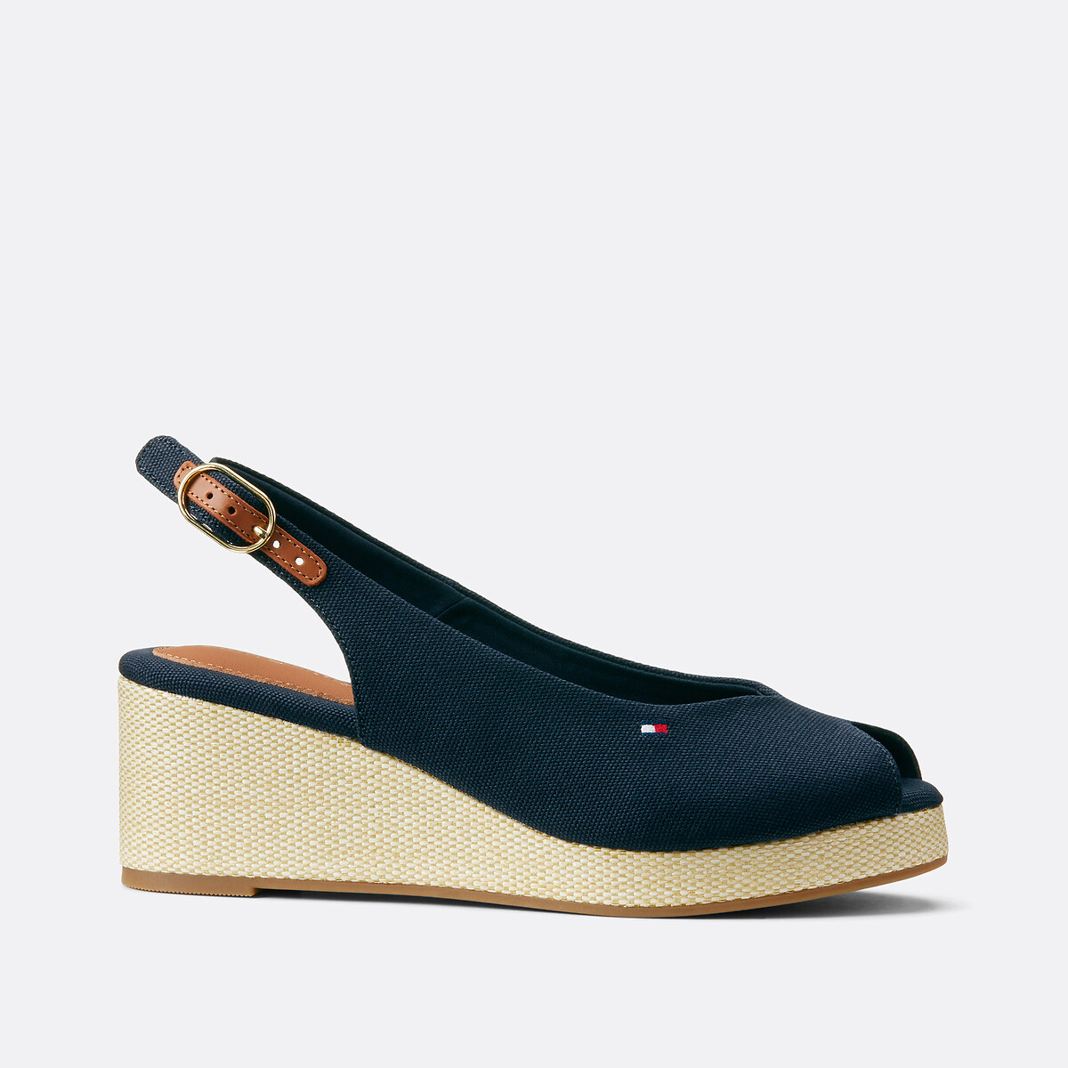 TOMMY HILFIGER<br>Sandálias plataforma com tira no calcanhar Bandeira