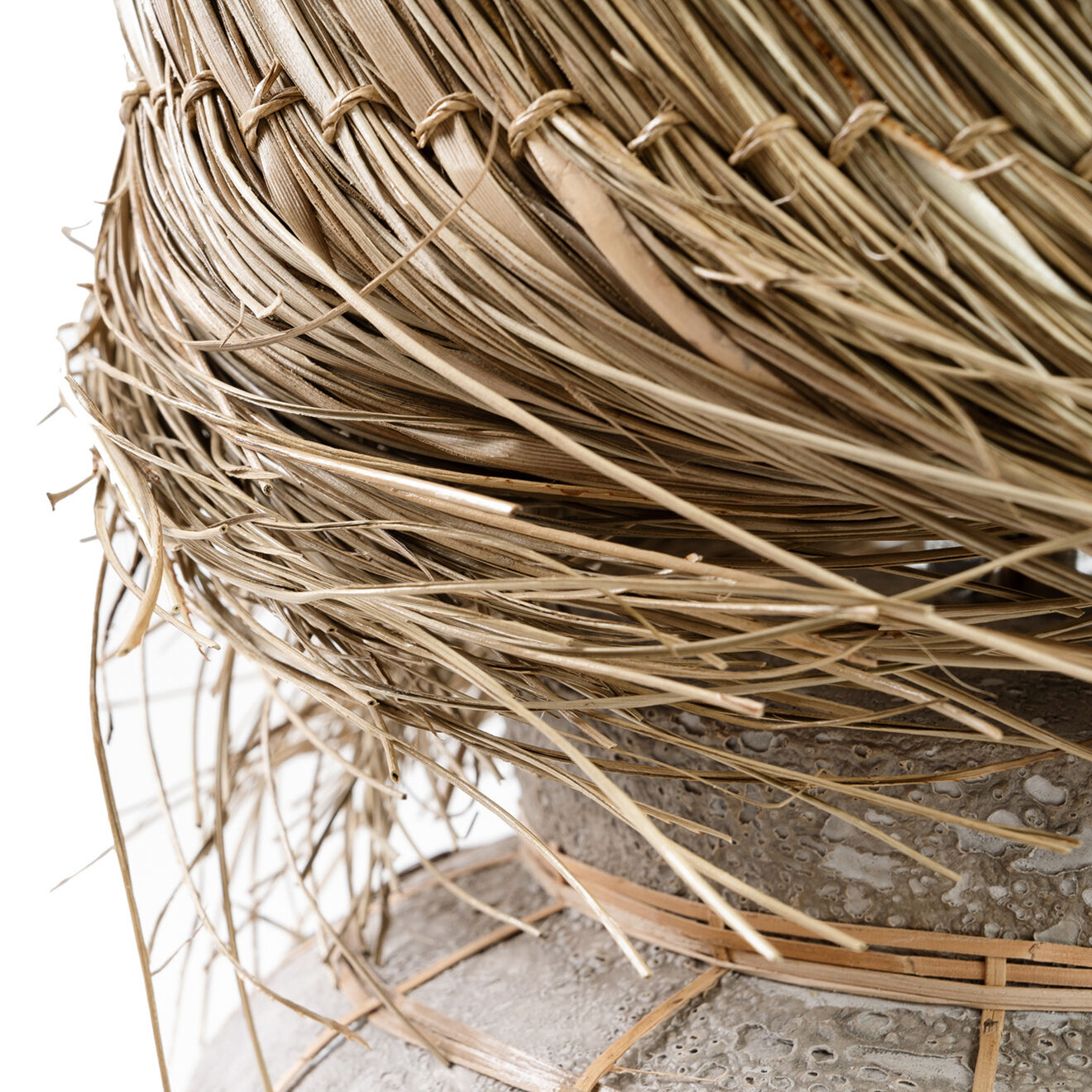 Bazar Bizar Lampe à poser Lipsi gris/naturel - 30x30x48 cm