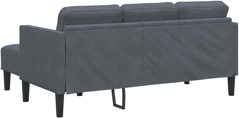 Ecksofa L Form Sofa Sofa Set Dunkelgrau 173 x 131 x 67 cm Samt
