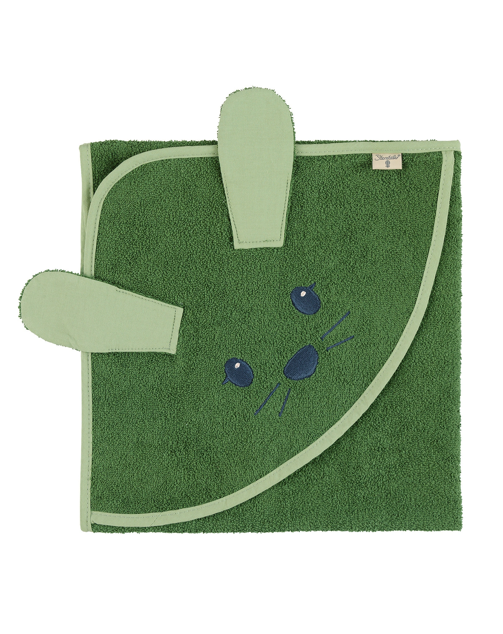 Kapuzenbadetuch KINNI HASE (80x80) in grün