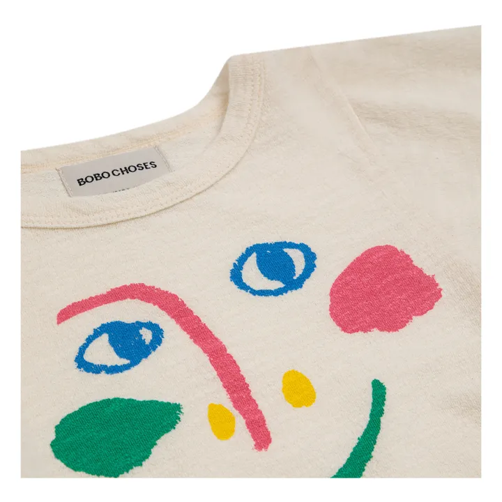 Bobo Choses T-Shirt Manches Ballon Coton Bio Visage | Ecru