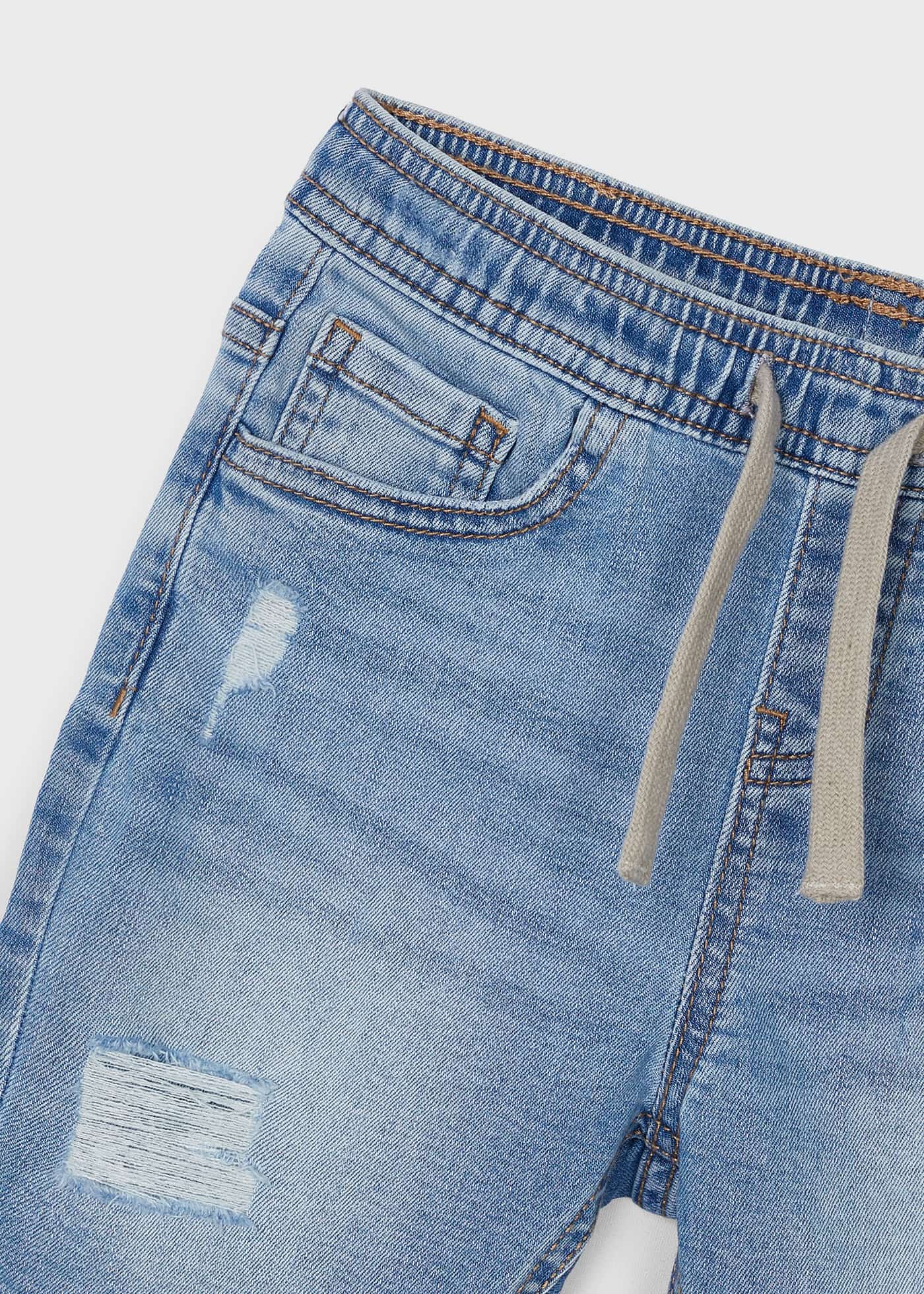 Bermuda jeans rasgada infantil Better Cotton, jeans claro.