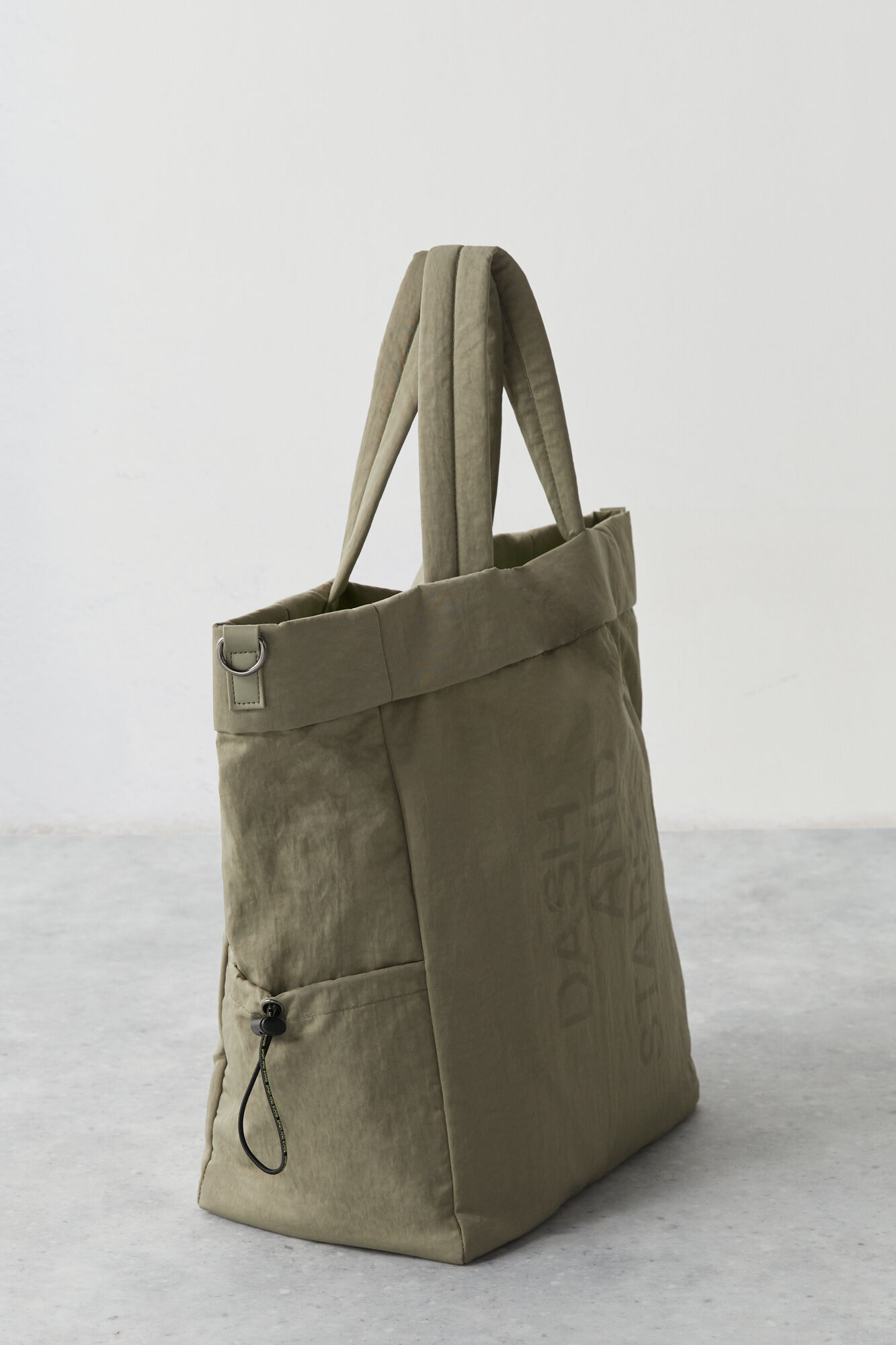 Bolsa de compras verde-oliva - bege