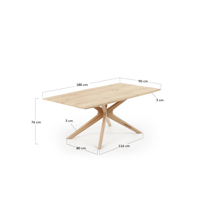 Kave Home Armande eettafel 90x180