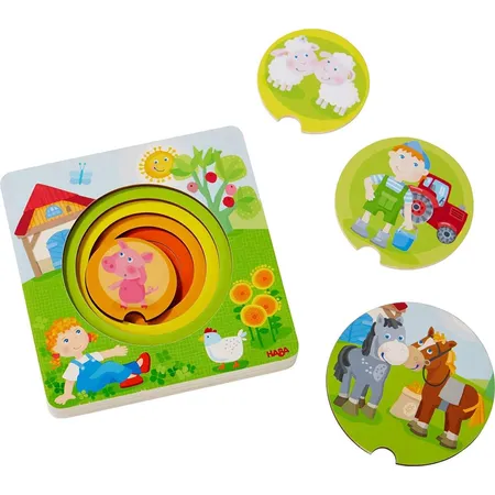 HABA 303768 Holzpuzzle Bauernhof-Welt