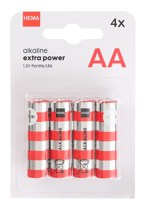 4 piles alcalines AA extra power