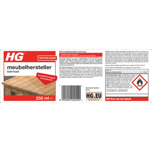 HG meubelhersteller licht hout 250 ml