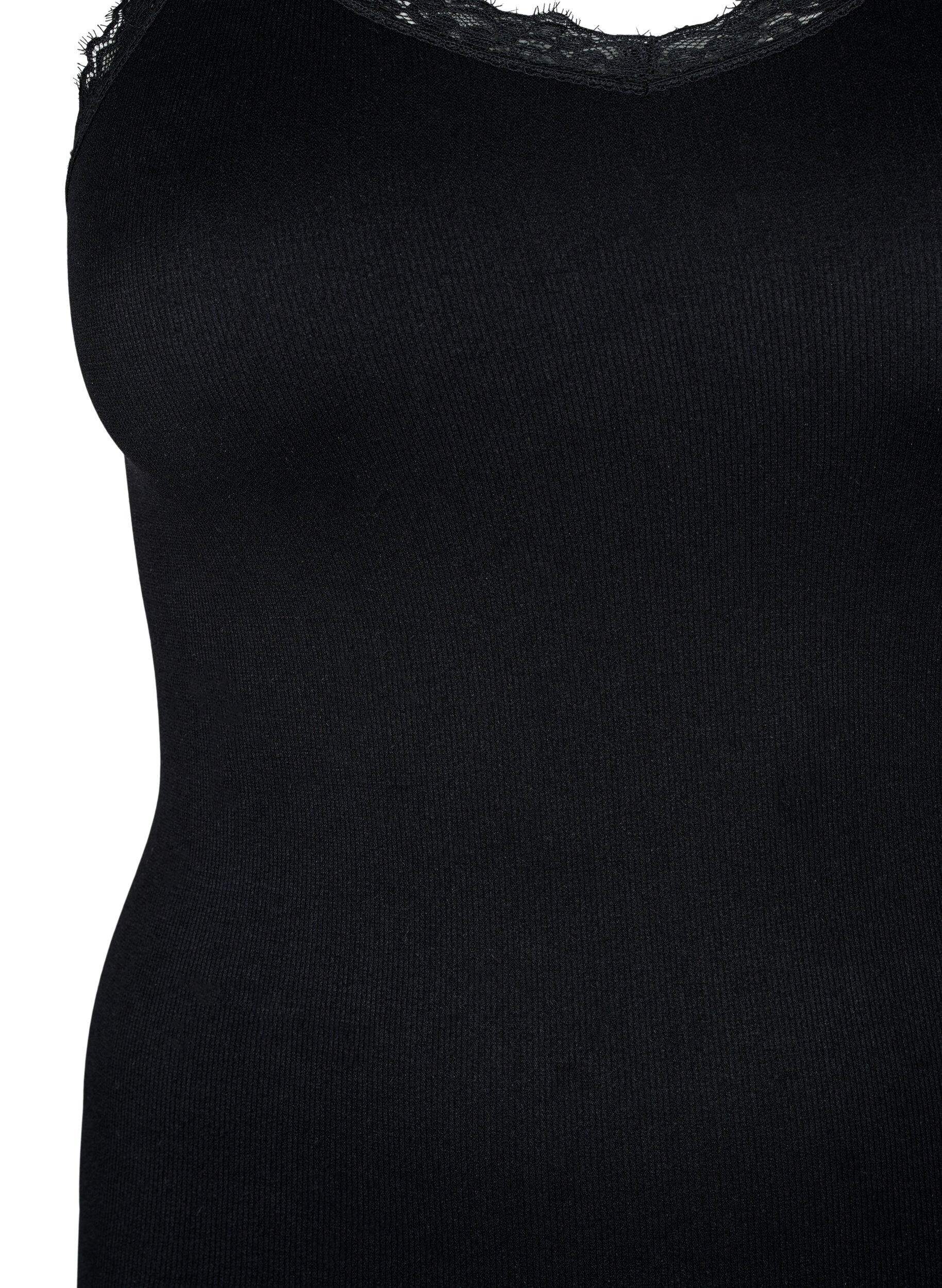 Seamless top med blondekant
