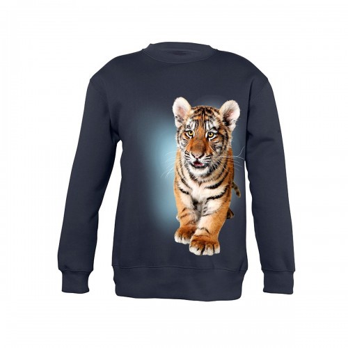 Moletom azul com estampa de tigre para bebê menino