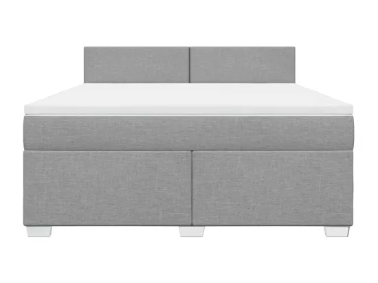 Sommier à lattes de lit avec matelas Gris clair 180x200cm Tissu