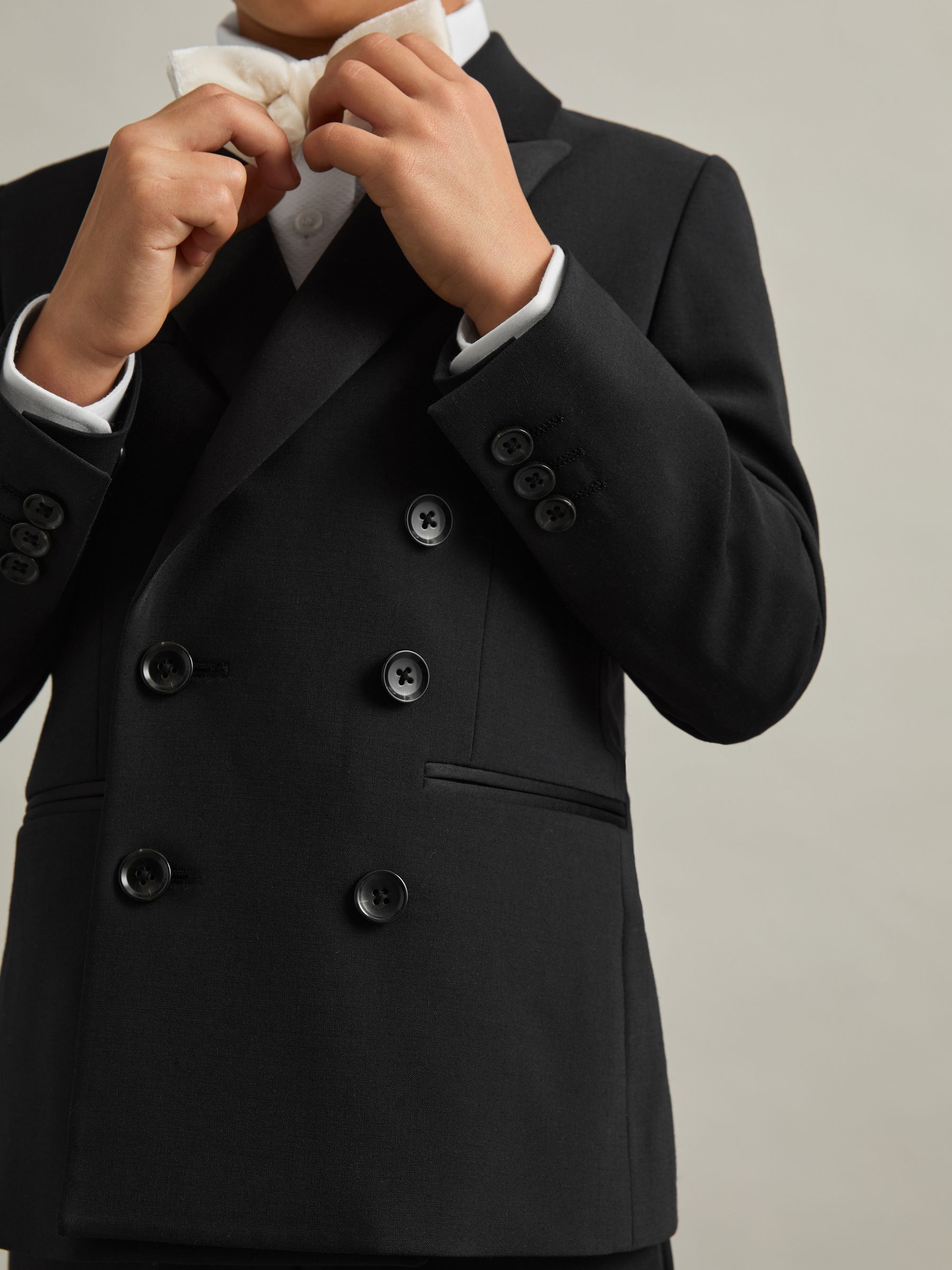 Reiss Knightsbridge Double-Breasted Tuxedo Blazer Wool-Blend
