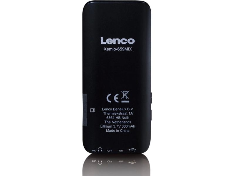 Lenco MP3 Player Xemio-659 Grau; Schwarz MP3-Player mit 4 GB Micro SD Speicherkarte