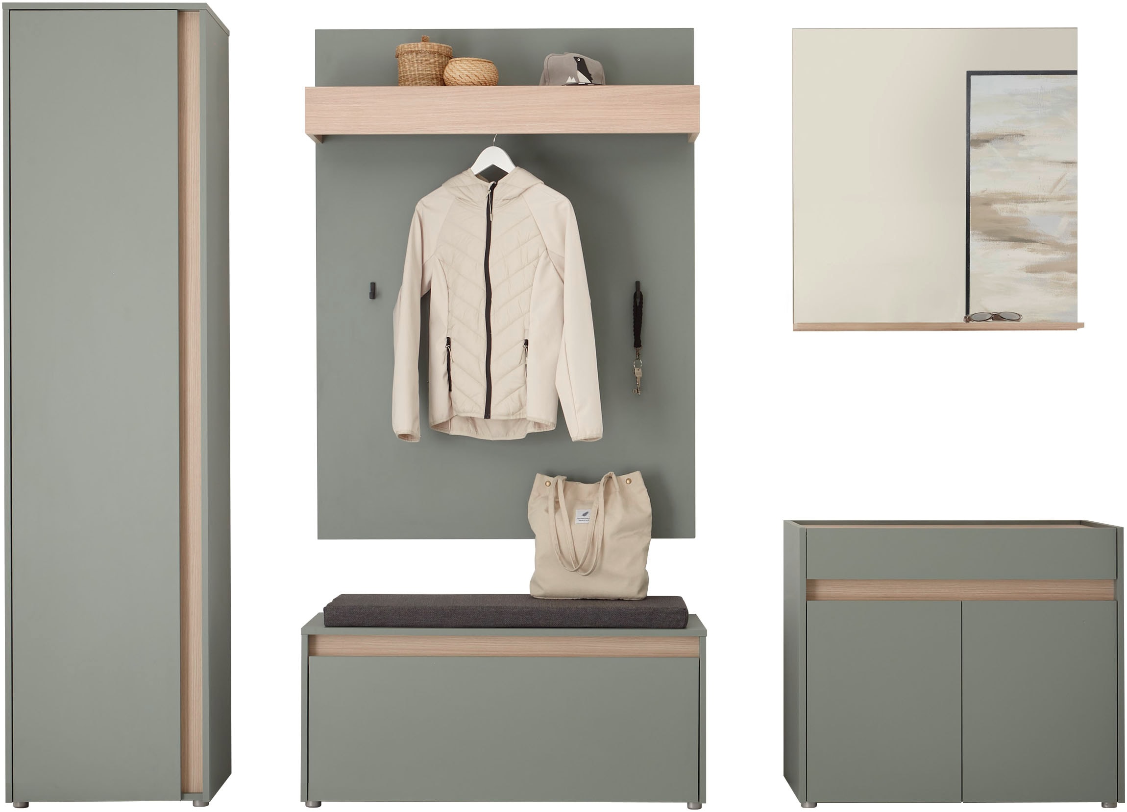 INOSIGN Garderoben-Set »GIRON/CiTY, moderne Garderobe, Komplettset mit viel Stauraum« Komplett-Set, 5 Stk. tlg.