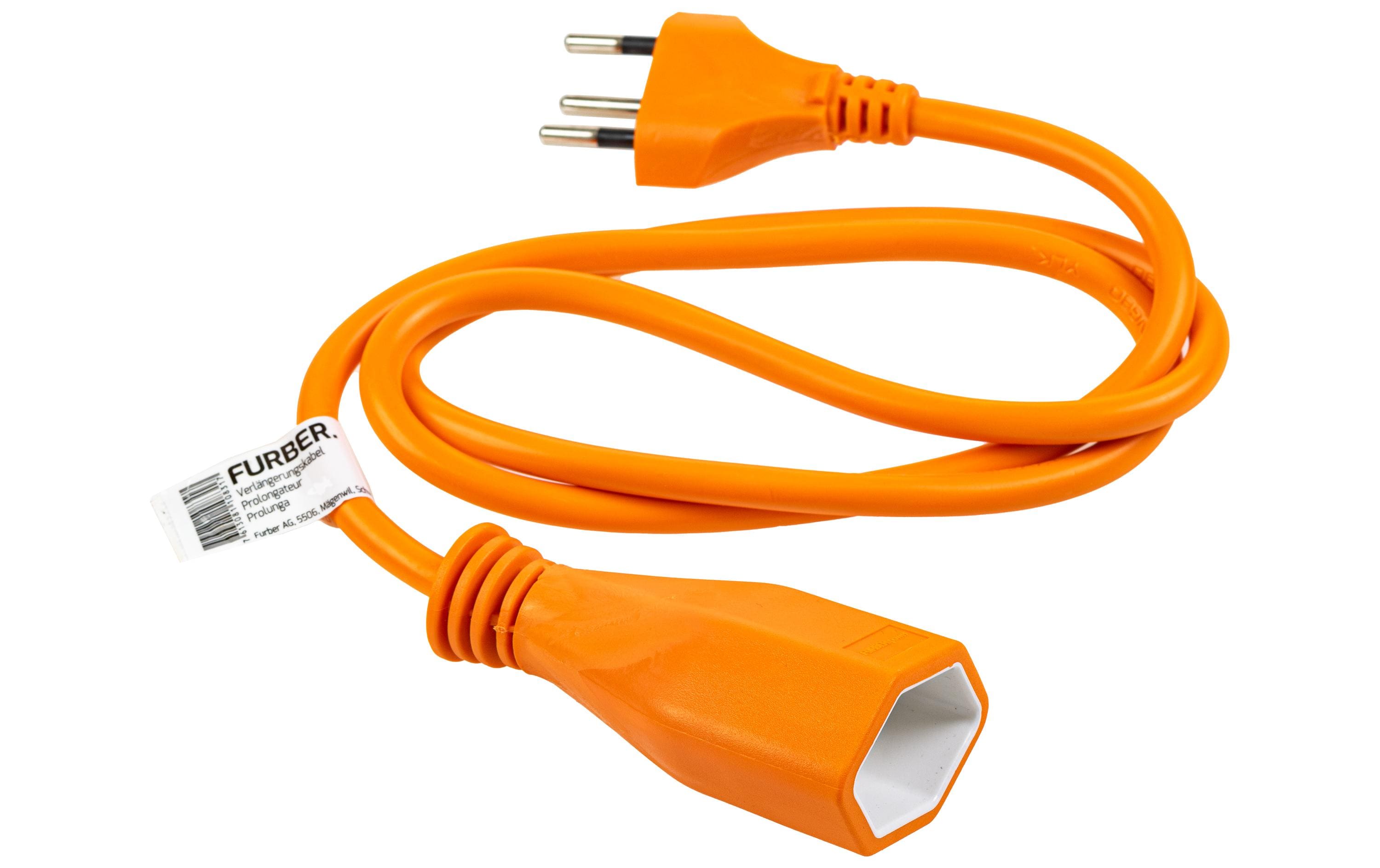 Verlängerungskabel T13-T12 1 m OrangeStromkabel H05VV-F 3G1.00