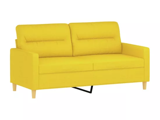Ensemble de canapés 2 pièces avec coussins jaune clair tissu
