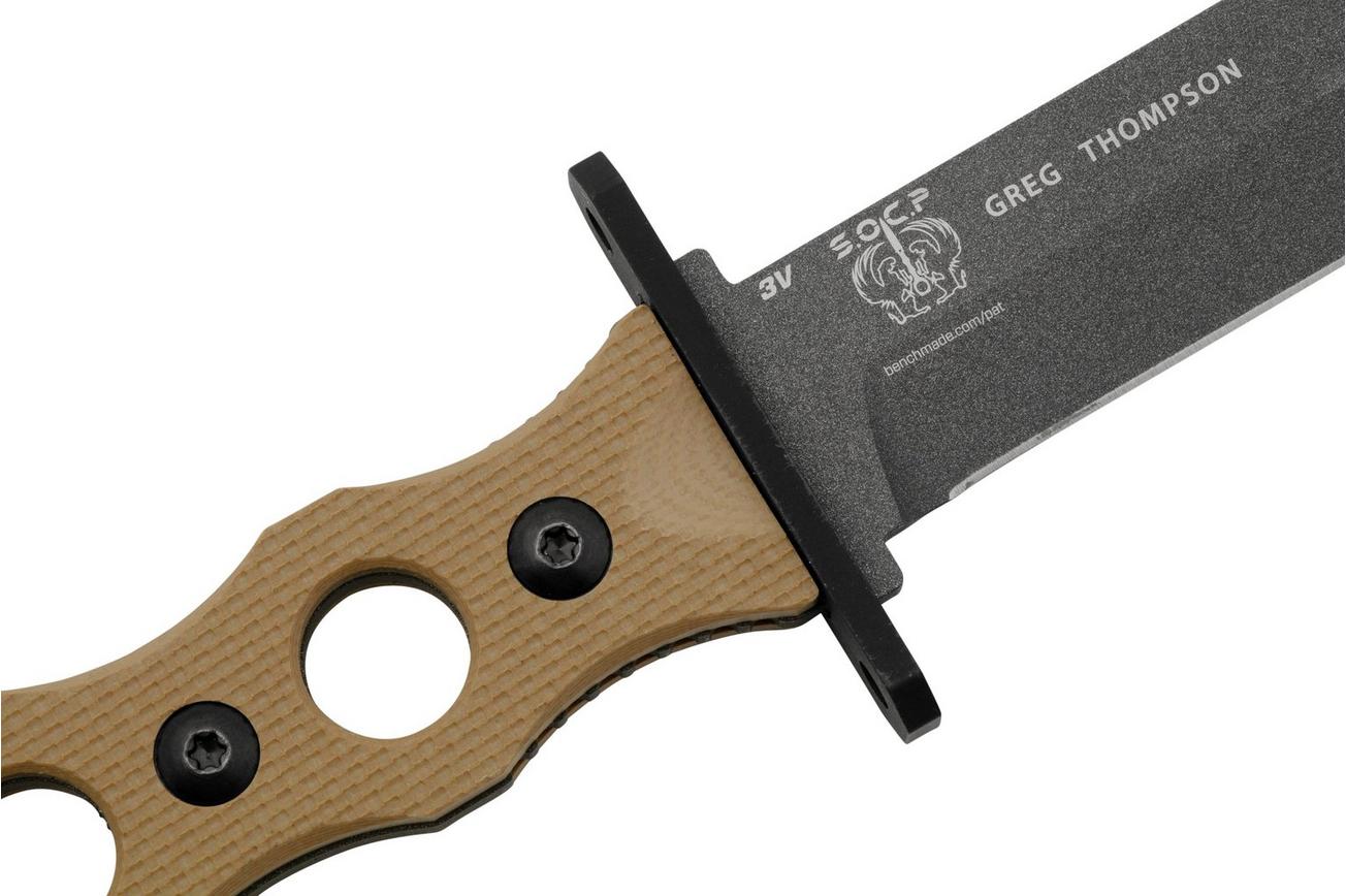 Benchmade SOCP Desert Tan 185BK-1 CPM 3V vaststaand mes, Greg Thompson design