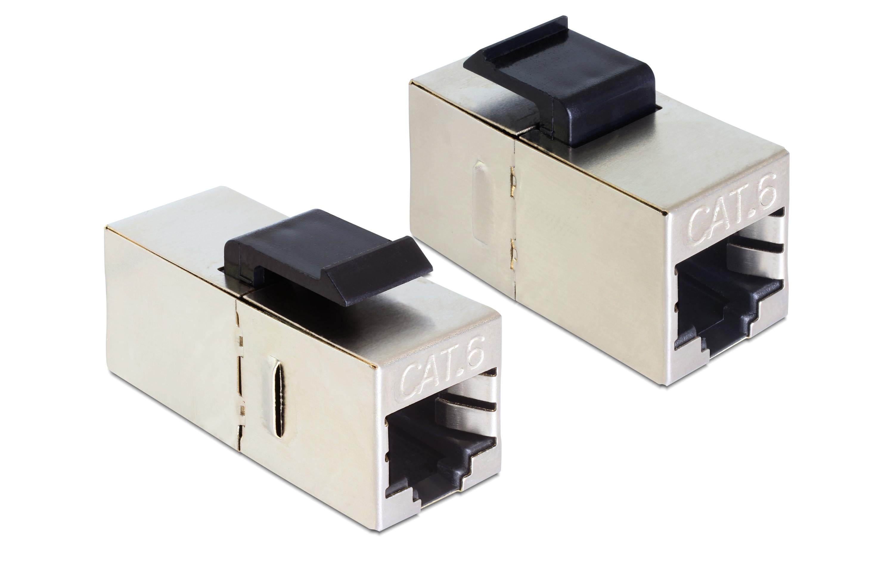 Keystone-Modul RJ45 - RJ45, Cat.6, kompakt 25 StückDelock Keystone Modul RJ45 Buchse > RJ45 Buchse Cat.6 kompakt 25 Stück