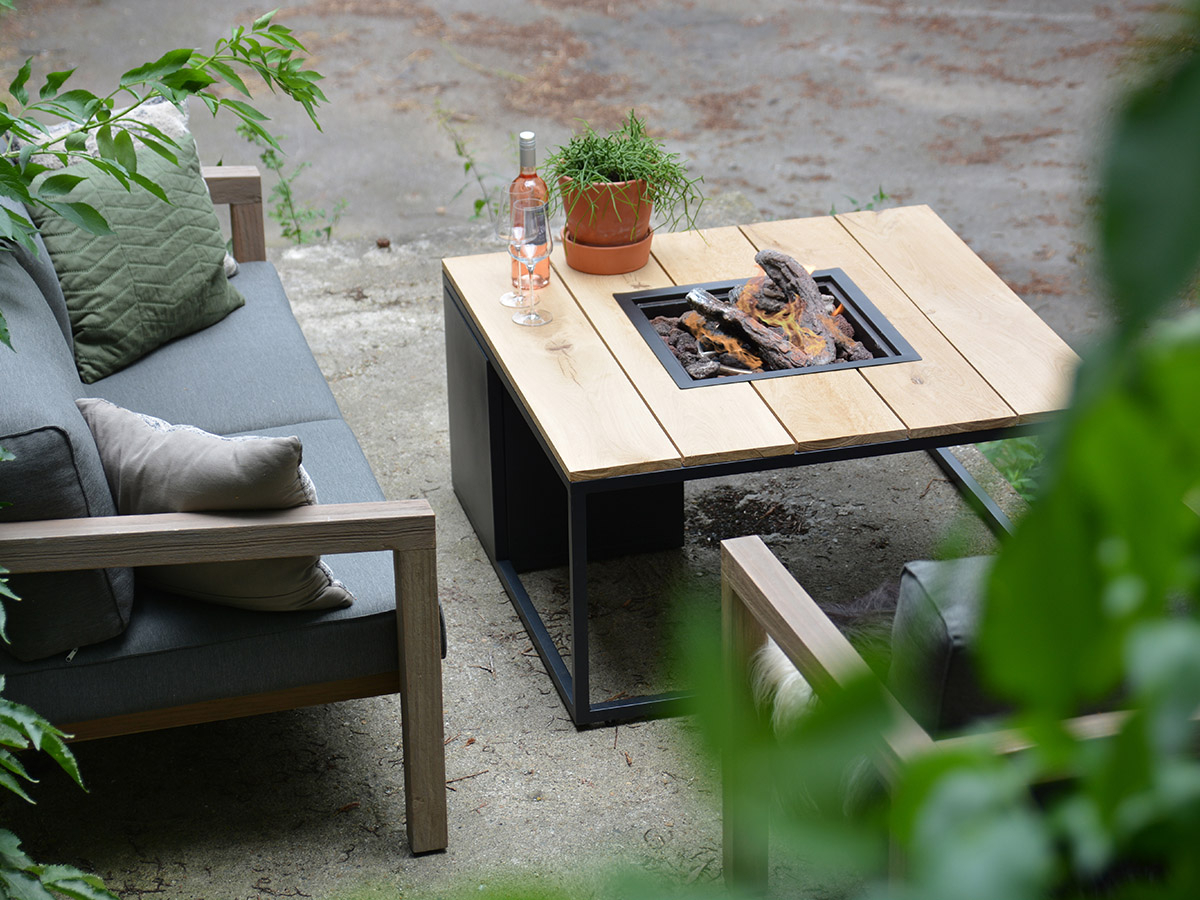 Cosi Fires Cosiloft 100 vuurtafel - Black / Teak