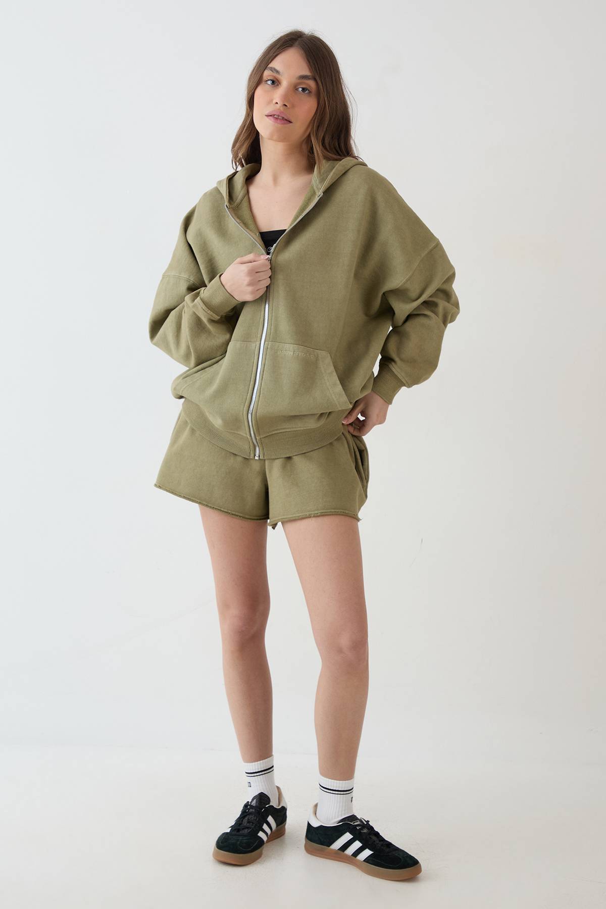 Sweat À Casynthétiqueche Zippé Oversize Effet Délavé Épais Dsgn Studio